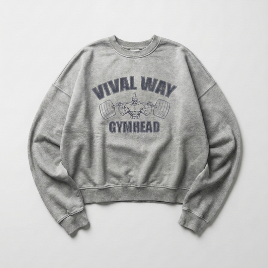 VIVAL WAY GYMHEAD CREWNECK GREY